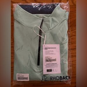 Rhoback Men's Heather Performance Q-Zip - Antigua Green